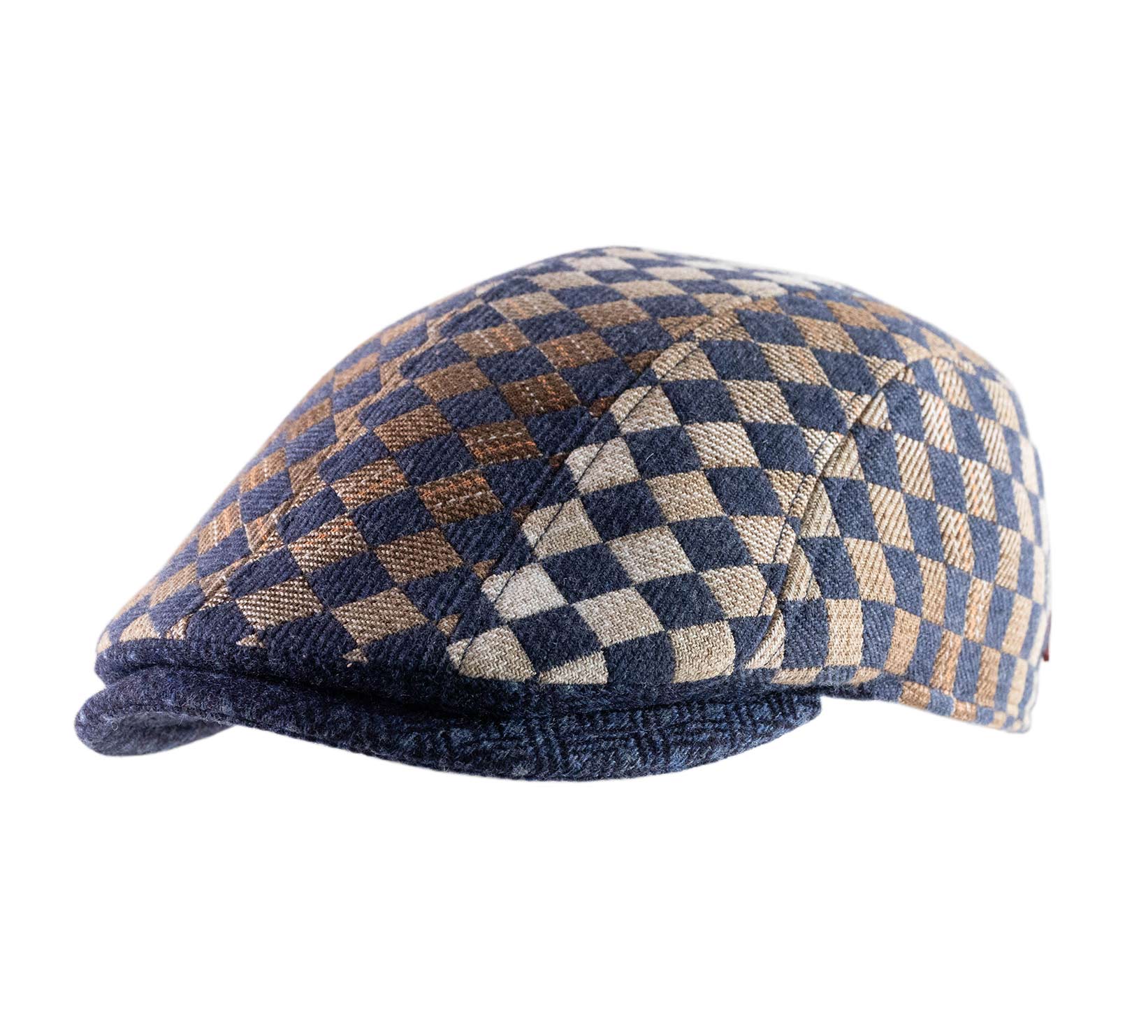 Casquette plate carreaux