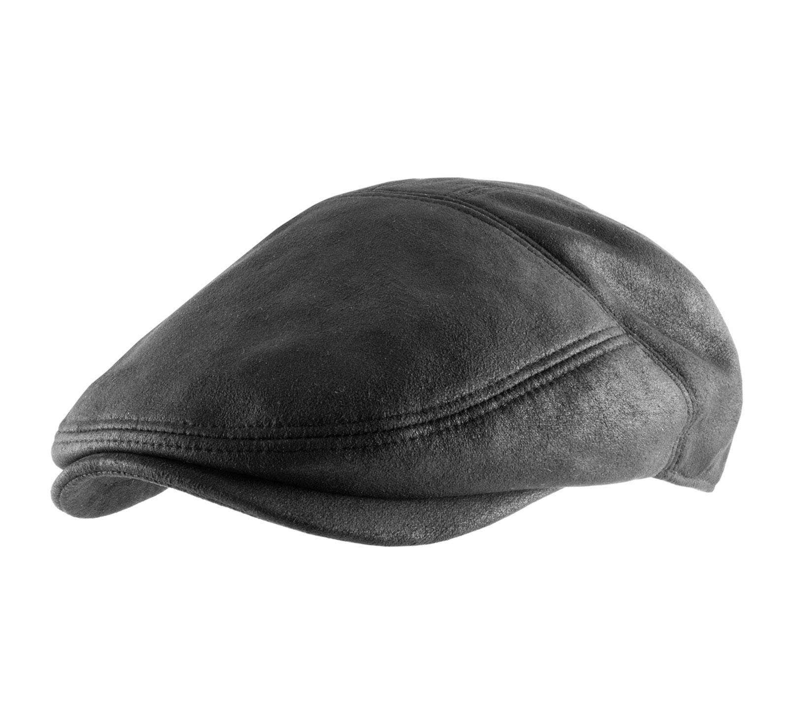 Casquette plate imitation cuir