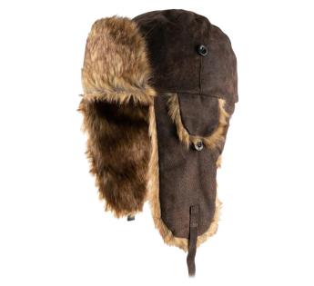 Bonnet d'hiver Alaska avec pelage synthétique Noir type Chapka