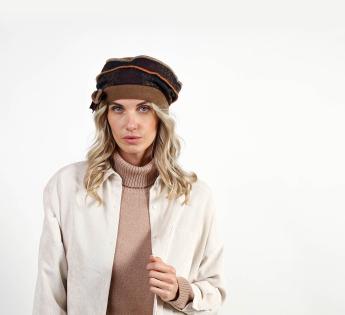 Bonnet à pompon Fair Isle en tricot fin pour femme, bandeau de bonnet  d'hiver 100 % laine équitable, gants sans doigts, diamant fumé anthracite -   France